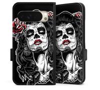 Etui Compatible avec Google Pixel 10 Etui Folio Etui magnetique Rock 'n' Roll Día de Los Muertos Tête de Mort