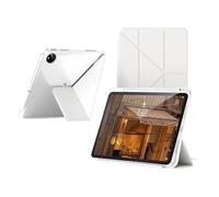 Étui Compatible avec Huawei MatePad Pro 12.2 2025 avec Porte-Stylo, Housse de Protection Transparente Antichoc, Support Pliable Multi-Angles(White)