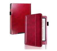 Étui Compatible avec Kobo Aura H2O 1ère génération 6,8 Pouces N250 la liseuse : Couverture de Protection en Cuir PU avec Fermeture magnétique et Fonction Veille Automatique.(Red)