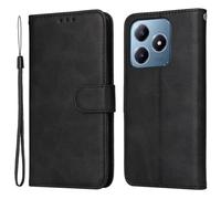 Étui compatible avec Realme C61 4G RMX3933 Realme C63 4G RMX3939 Note 60 Note 60 x 4G écran écran écran 6.78 cover stand flip livre gel portefeuille portefeuille protection magnétique eco cuir (Noir)