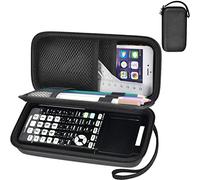 Étui compatible avec Texas Instruments TI-83 Plus calculatrice graphique, calculatrice scientifique, boîte pour règle, caoutchouc, câbles USB, crayon et autres accessoires - Noir (étui uniquement)