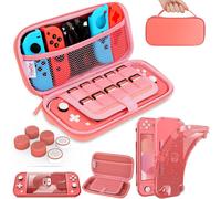 Étui Compatible pour Nintendo Switch Lite, Protection Housse pour Switch Lite, Coque Protection écran Compatible pour Switch Lite avec Thumb Grip -Rose, Rose, Sac de Protection de Stockage