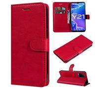 Étui compatible pour VIVO Y21/V2111 Y21S écran 6.51 coque protection flip livre stand gel magnétique eco cuir portefeuille porte compartiment carte (violet)