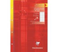 Clairefontaine 4729C Un Étui de Copies Doubles Perforées Déficients Visuels - A4 21x29,7 cm - 96 Pages Grands Carreaux Noirs 2,5 mm Agrandi 10/10 - Papier Blanc 90 g - Étui Réutilisable