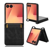 Etui Coque Compatible avec Samsung Galaxy Z Flip 7,Protection Housse en Cuir PU Compatible avec Samsung Galaxy Z Flip7 SM-F766B/DS SM-F766U Coque Black