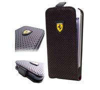 Etui Coque Ferrari New Challenge Cuir Noir Perforé Iphone 5s Fechfpflp5