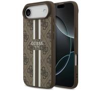 Étui Coque IPHONE 17 Air Guess Magsafe Similicuir Braun Logo Rayures