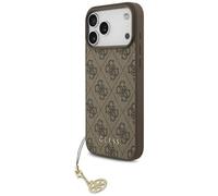 Étui Coque IPHONE 17 Pro Max Guess Magsafe Similicuir Braun Avec Chaîne Or