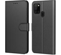 ETUI COQUE POUR SAMSUNG GALAXY A21S,PROTECTION ETUI HOUSSE PREMIUM EN CUIR PU,FERMETURE MAGNÉTIQUE - NOIR - TECHTA