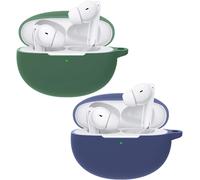 Étui Coque Silicone 360° Antichoc Pour Oppo Enco Free 2 - Compatible Charge Sans Fil, Accès Facile Aux Boutons, Bleu-Vert