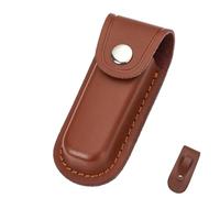 Etui Couteau Cuir,Étui À Couteau De Poche Pliable,Gaine de Couteau Étui avec Boutons-Pression,Épais et Robuste,Compact et Portable,Convient pour Camping,Randonnée et les Activités de Plein Air,Brun