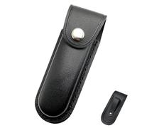Etui Couteau Cuir,Étui À Couteau De Poche Pliable,Gaine de Couteau Étui avec Boutons-Pression,Épais et Robuste,Compact et Portable,Convient pour Camping,Randonnée et les Activités de Plein Air,Noir
