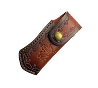 Etui Couteau Cuir,Pochette Cuir Couteau Pliant,Gaine de Couteau Étui à Couteau de Poche en Cuir,Fabriqué En Cuir Avec Un Design En Relief Exquis Sur La Surface,Universel pour Camping Chasse (B)
