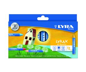 Etui craies a la cire d abeille lyrax lyra ergonomique forme triangulaire 9 cm 12 unites