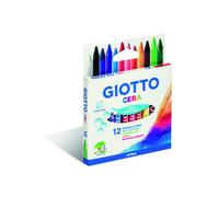 Etui crayons a la cire cera giotto forme ronde 8mm 9cm lavable 12 unites coloris assortis