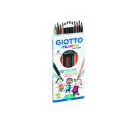 Etui crayons de couleur stilnovo giotto forme hexagonale bois de cedre 18cm mine 3mm 12 unites coloris