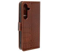 Avizar Étui Cuir pour Samsung S24 et S25 Portefeuille RFID Motif Crocodile