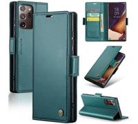 Étui Cuir Rfid Antivol Pour Samsung Galaxy Note 20 Ultra - Caseme 023 Avec Boucle Papillon Et Texture Litchi, Bleu Nacré
