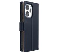 Etui Portefeuille Oppo Reno 15 Pro Cuir Véritable Support Vidéo Bleu nuit