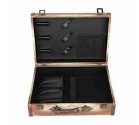 Étui d'accessoires de barbier, étui de transport de barbier, boîte à outils de styliste en bois portable, grande capacité, verrouillage par mot de passe sécurisé, pour peigne