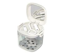 Étui d'alignement - Plateau compact en résine ABS 3,42 x 3,19 x 3,27 pouces, récipient dentaire à couches visibles, kit de de protège-dents blanc rose | Caddie de retenue portable pour