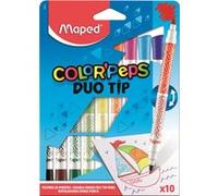 Maped Feutres de coloriage Color'Peps double pointes 2mm/3,9mm encre lavable – Pochette 10