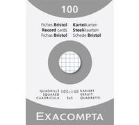 EXACOMPTA ETUI de 100 Fiches BRISTOL 105x148 mm 5X5 Blanc