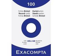 Exacompta Étui de 100 fiches Bristol A6 105x148 mm Unie Blanc