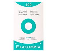 Etui de 100 fiches bristol quadrillées et perforées 125x200 mm Blanc