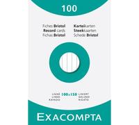 Étui de 100 fiches - bristol ligné non perforé 100x150mm - Blanc