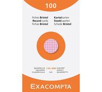 Exacompta - Étui 100 fiches bristol quadrillées 5x5 125 x 200 mm non perforées, couleurs assorties