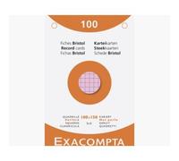 Étui de 100 fiches - bristol quadrillé 5x5 perforé 100x150mm - Couleurs assorties