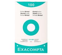 Étui de 100 fiches - bristol blanc quadrillé 5 x 5 perforé 200 x 125 mm