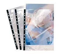 Étui de 100 pochettes perforées Exacompta Extra Strong A4 polypropylène lisse 9/100e