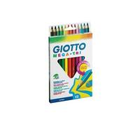 Etui de 12 crayons de couleur Giotto Mega Tri mine Ø 5.5mm longeur 18cm