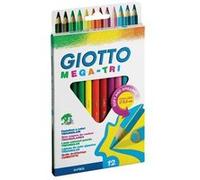 Etui de 12 crayons de couleur Giotto Mega Tri mine Ø 5.5mm longeur 18cm G