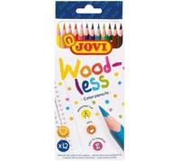 Jovi - Lot de 12 crayons de couleur Woodless, Forme ergonomique, Couleurs vives et intenses, Idéals pour dessiner et colorier, Pointe rñesistante (734/12)