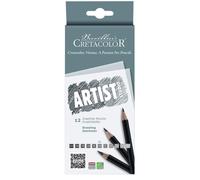 Etui de 12 crayons graphite - Beaux-Arts - 6B 4B 3B 2B B HB F H 2H 3H 4H - Creta