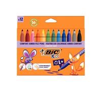 BIC Feutres de coloriage Kid Couleurs XL Jumbo Multicolore – Lot de 12
