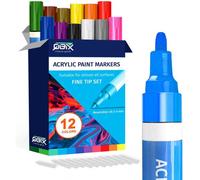 Etui De 12 Marqueurs De Peinture Acrylique Pointe Fine Qbix