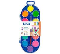 Etui De 12 Pastilles Aquarelle Fluo Et Métal 30mm Avec Pinceau Milan 531512