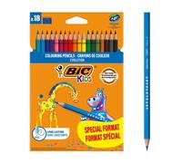 BIC Crayons de couleur Kids Evolution – Corps hexagonal, mine très solide – Étui 18 pièces