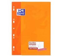 Oxford Feuilles A4 Scolaire Classique – 200 pages, petits carreaux, Blanc