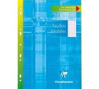 Clairefontaine 1751C Un Étui de Feuillets Mobiles Perforés - A4 21x29,7 cm - 200 Pages Grands Carreaux - Papier Blanc 90 g - Étui Réutilisable