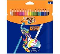 BIC Crayons de couleurs effaçables Kids Evolution Illusion - Lot de 24