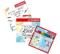 Etui De 24 Feutres STABILO Pen 68 Brush Assortis + Guide Pour Écrire À La Main