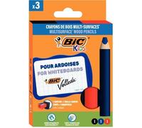 Étui de 3 crayons BIC multi-surfaces assortis + taille-crayons + chiffonnette - assortis G