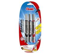 Étui De 3 Marqueurs - Effaçable - Ardoise - Tableau Blanc - Pointe Ogive - Pentel - Maxiflo
