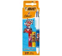 Etui de 3 Stylos à bille Bic 4 Couleurs Décors Edition Limitée Super Mario