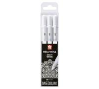 Sakura Gelly Roll Lot de 3 stylos roller à pointe moyenne, blanc